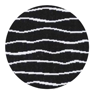 Marshall Black / Blanco Circular Swatch | Architectural Fabrics