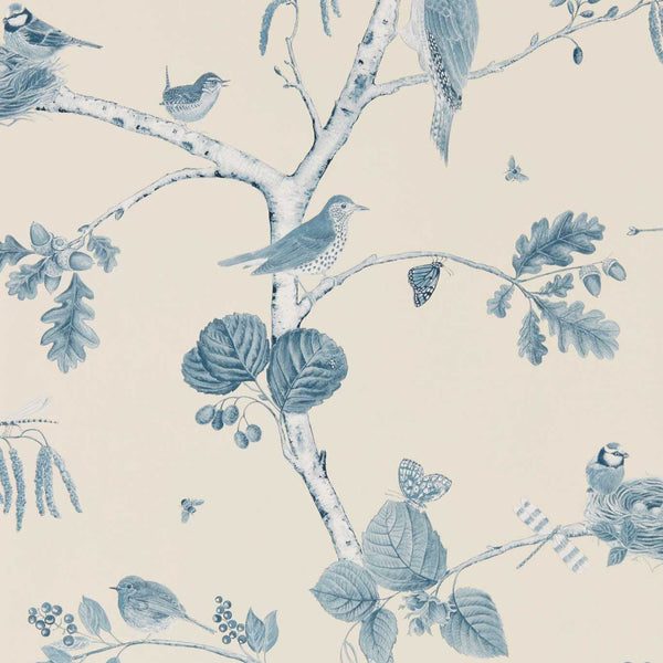 Woodland Chorus Indigo/Ecru | Sanderson