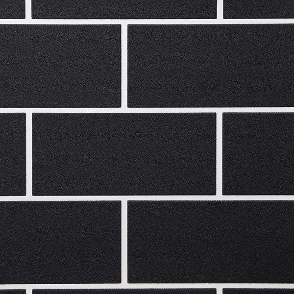 Black Subway Tile Wallcovering | Phillipe Romano