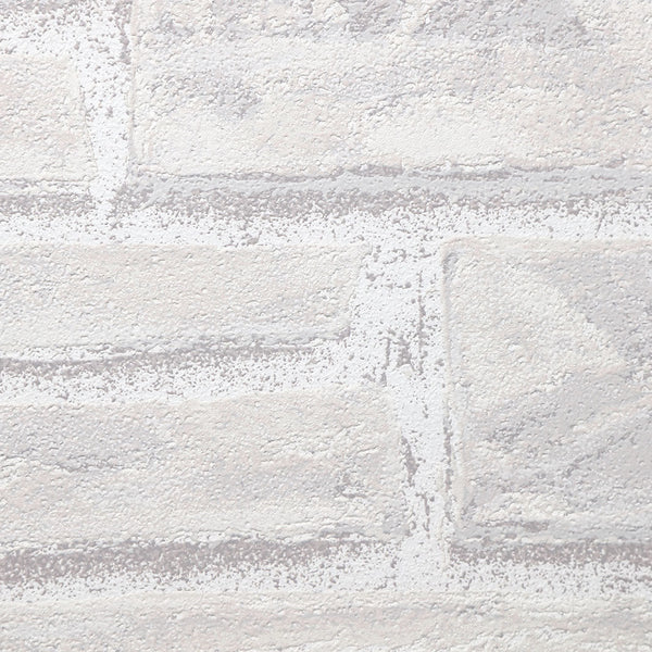 Rustic White Brick Wallcovering | Phillipe Romano