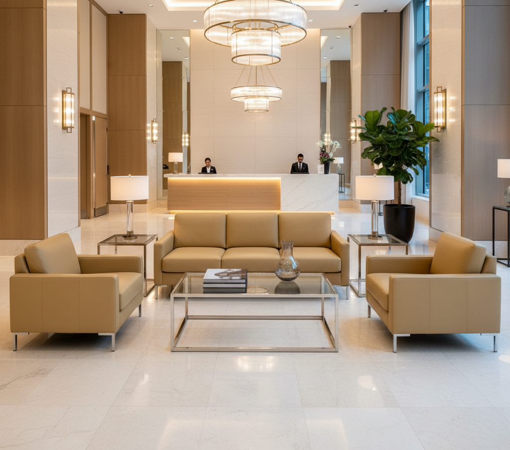 Virginia Beach Tan Hotel Lobby Setting | Architectural Fabrics