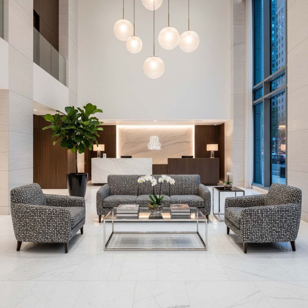 Boydton Concrete Hotel Lobby Setting | Architectural Fabrics
