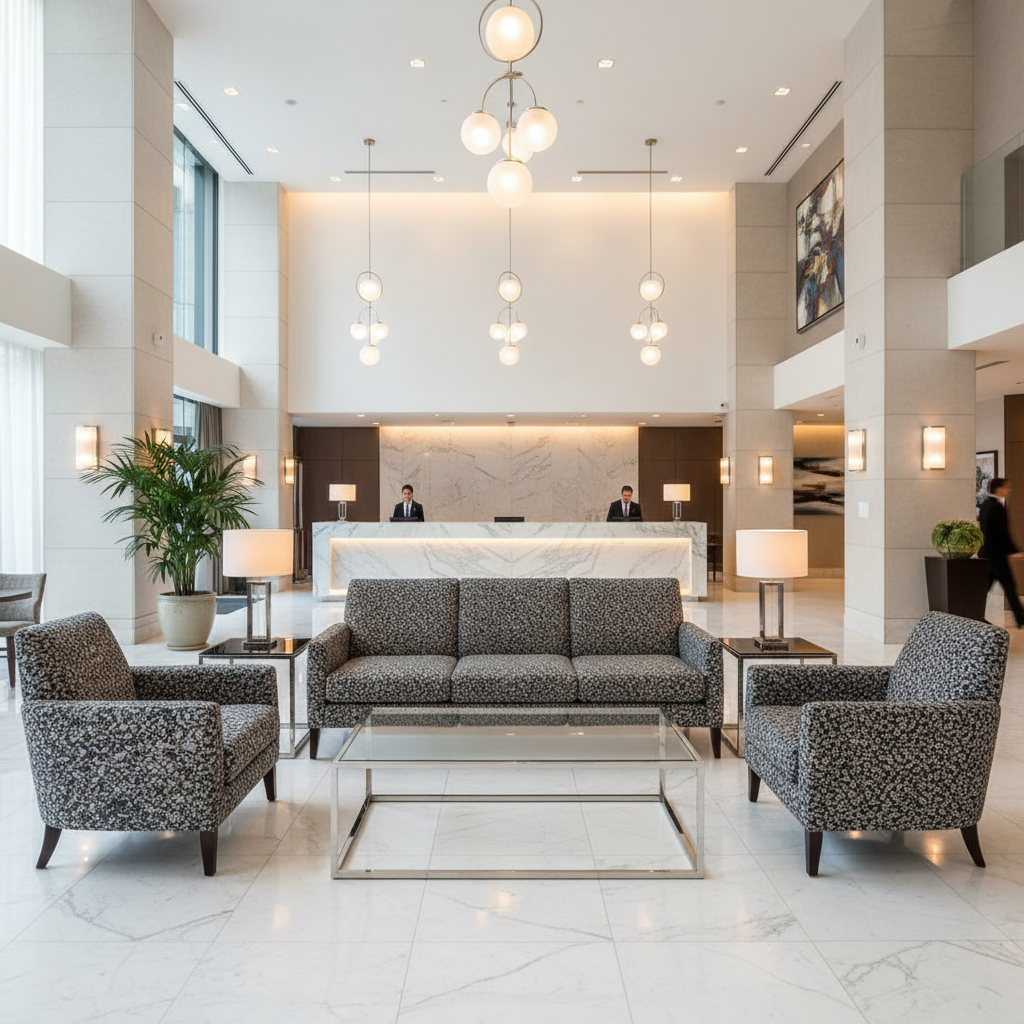 Boydton Stonewall Hotel Lobby Setting | Architectural Fabrics