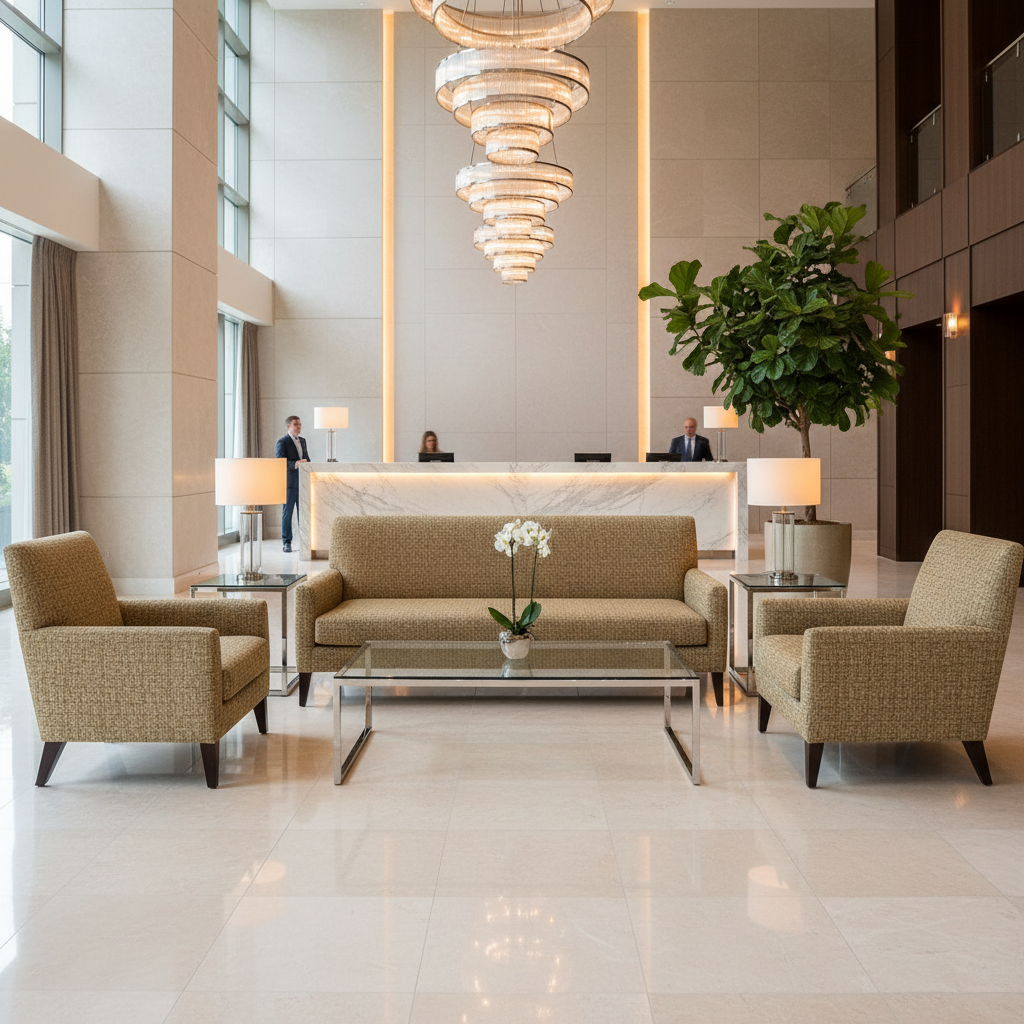 Christiansburg Marigold Hotel Lobby Setting | Architectural Fabrics