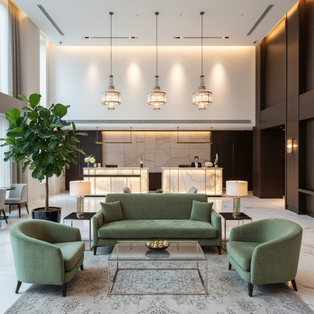 Stanley Aloe Hotel Lobby Setting | Architectural Fabrics