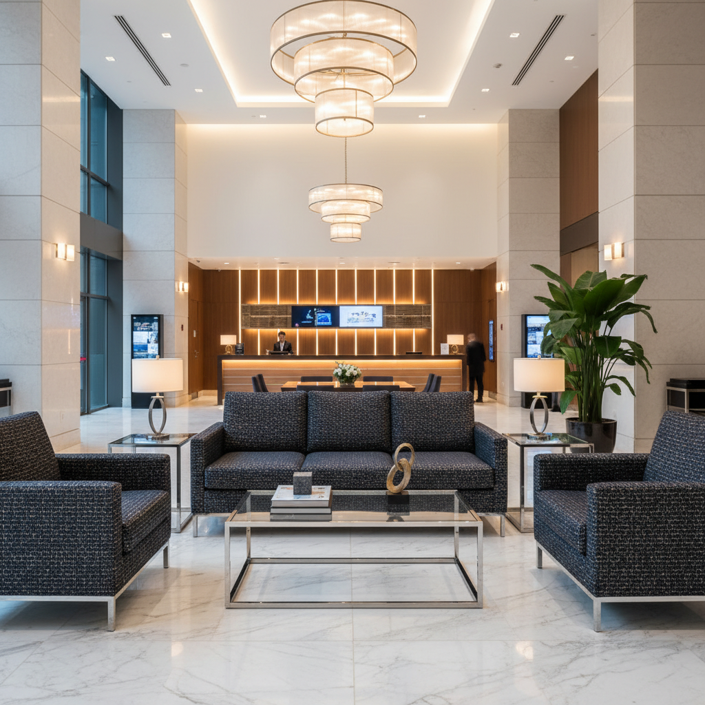 Middleburg Admiral Hotel Lobby Setting | Architectural Fabrics