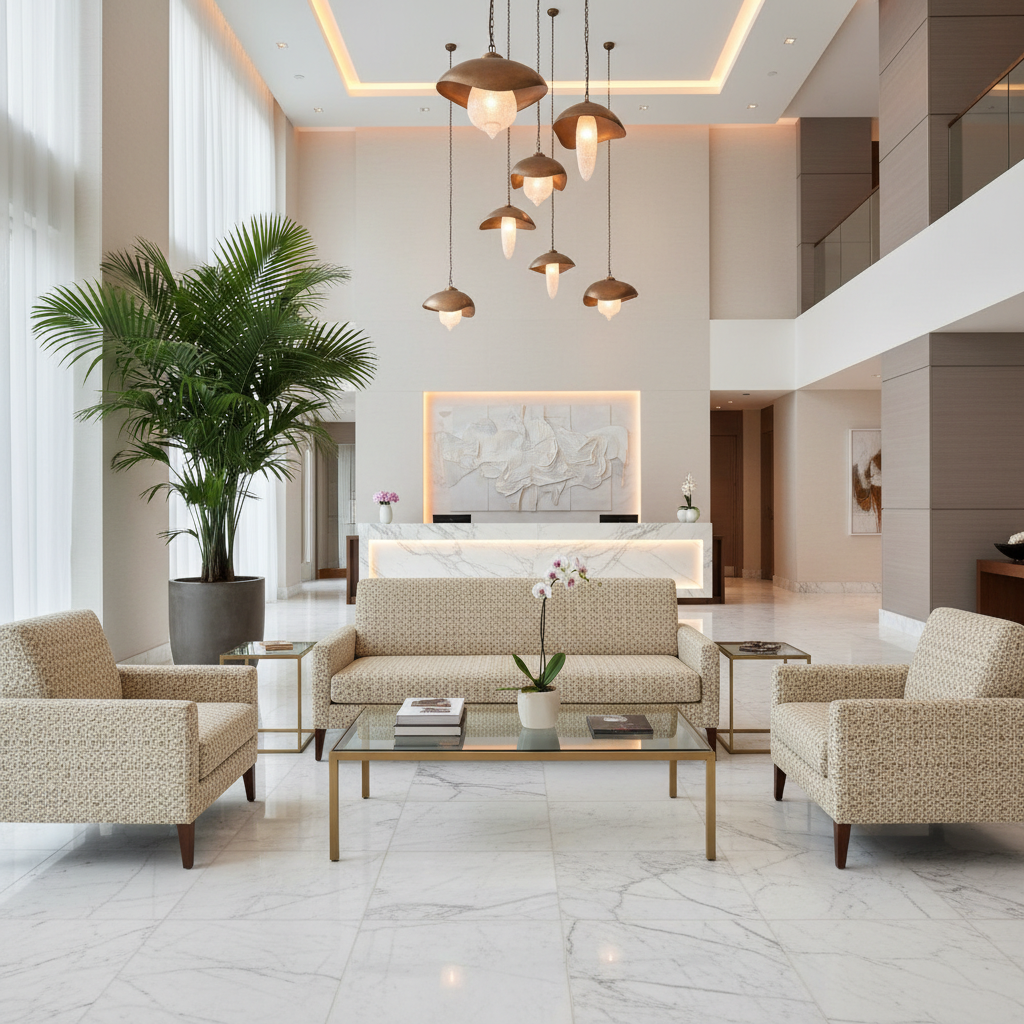 Middleburg Linen Hotel Lobby Setting | Architectural Fabrics