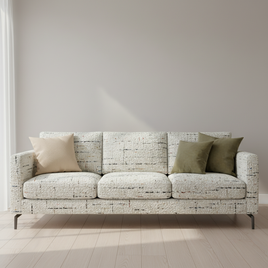 Smithfield White Off-White Upholstered Sofa | Architectural Fabrics