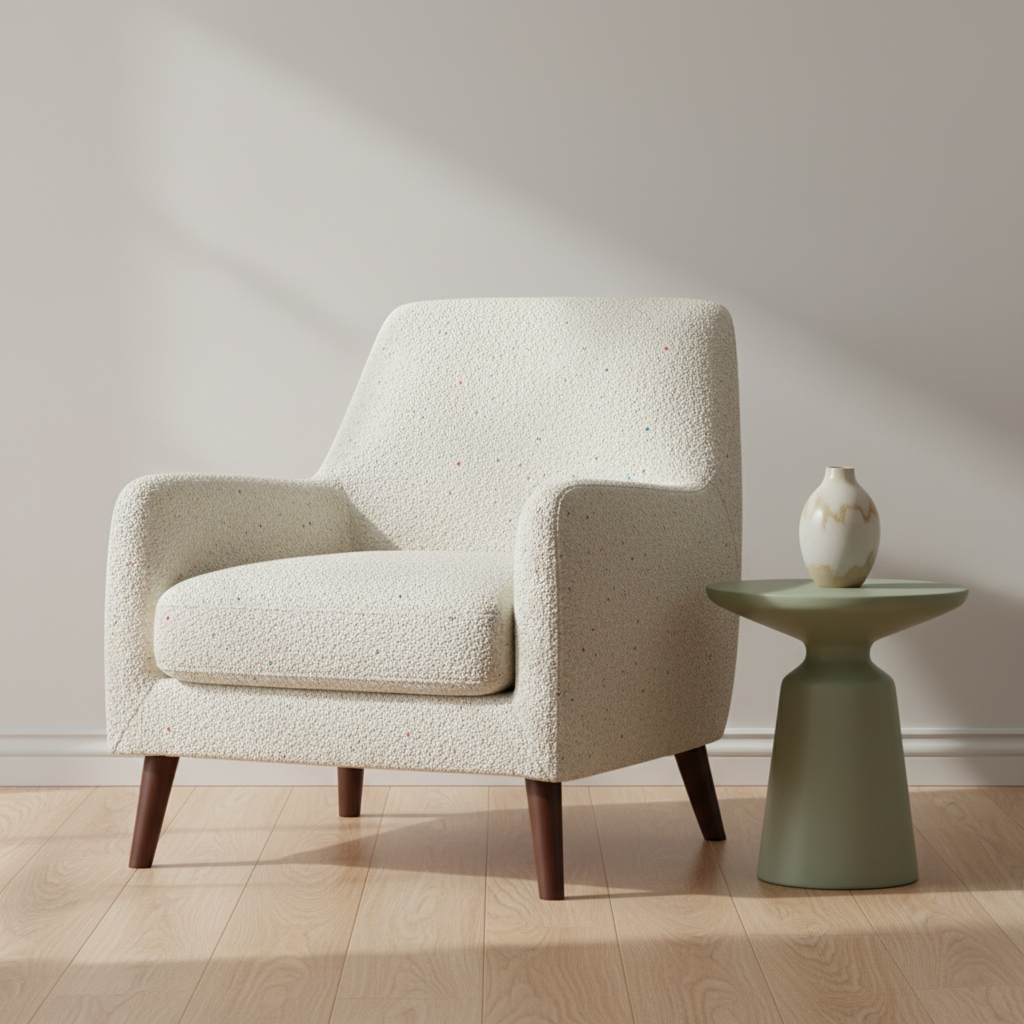 Smithfield White Off-White Upholstered Chair | Architectural Fabrics