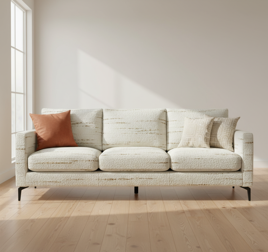 Salem White Off-White Upholstered Sofa | Architectural Fabrics