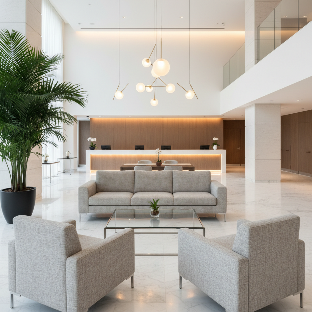 Bridgewater #16 Midnight Hotel Lobby Setting | Architectural Fabrics