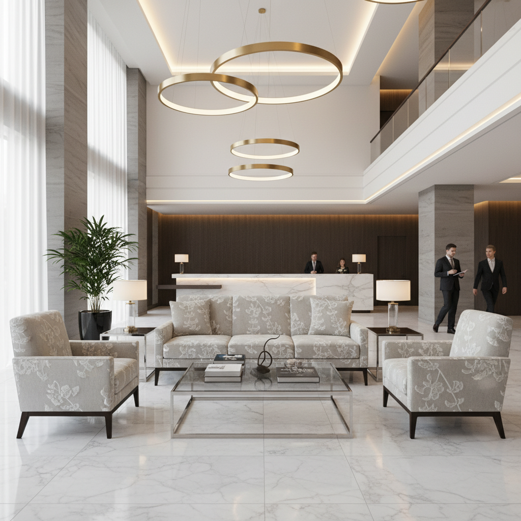 Dale City Angelic Autumn Hotel Lobby Setting | Architectural Fabrics