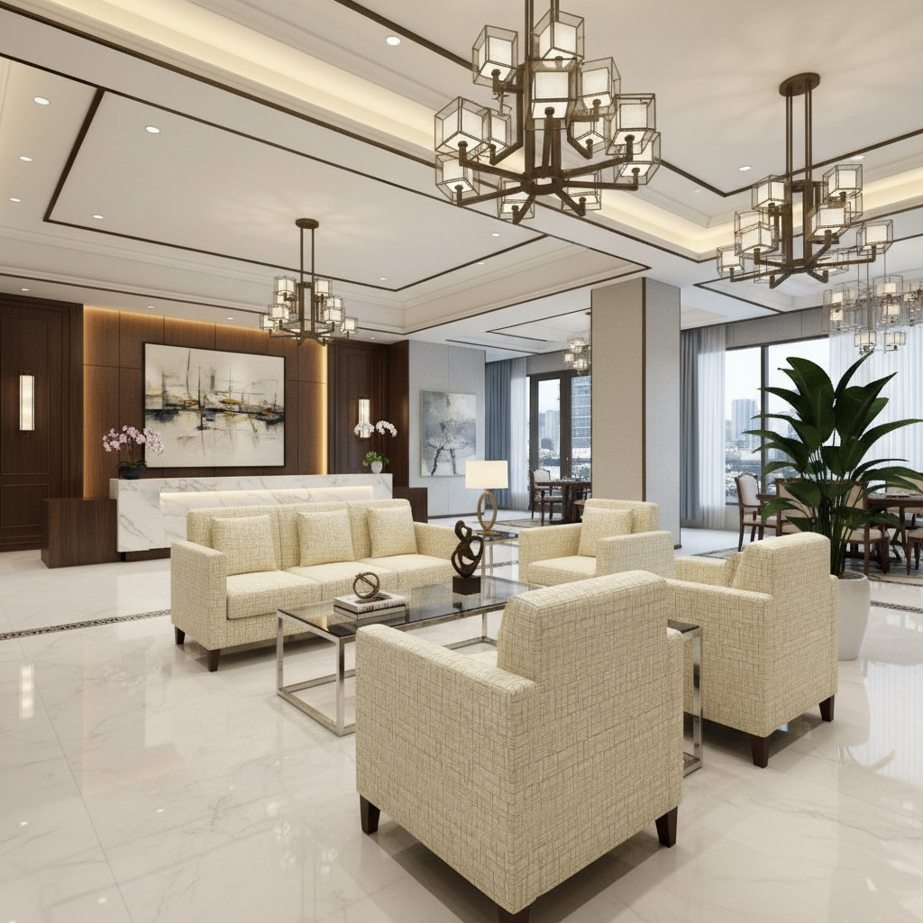 Dale City Faithful Forestry Hotel Lobby Setting | Architectural Fabrics