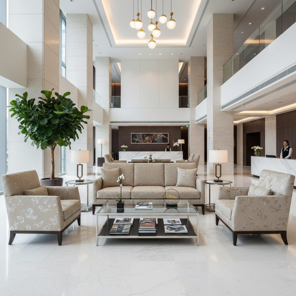 Dale City Flawless Floral Hotel Lobby Setting | Architectural Fabrics