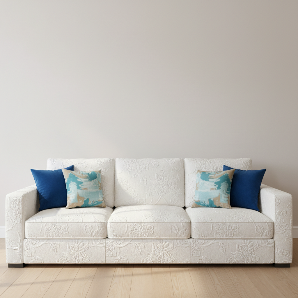 Dale City Flowers & Feathers Upholstered Sofa | Architectural Fabrics