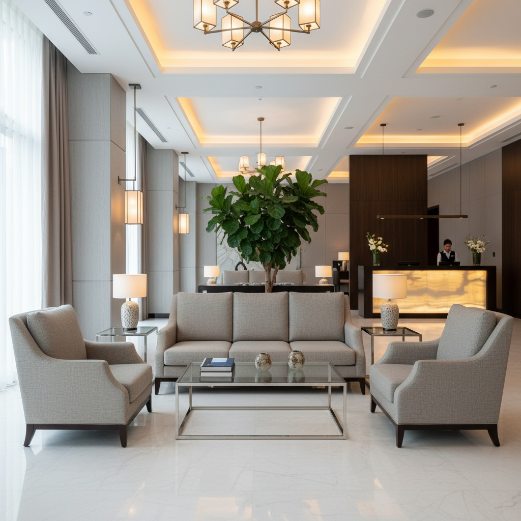 Dale City Formidable Foliage Hotel Lobby Setting | Architectural Fabrics