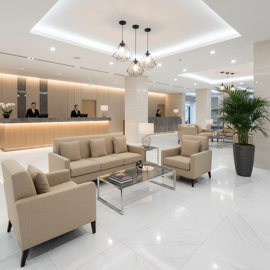 Dale City Opulent Orchid Hotel Lobby Setting | Architectural Fabrics