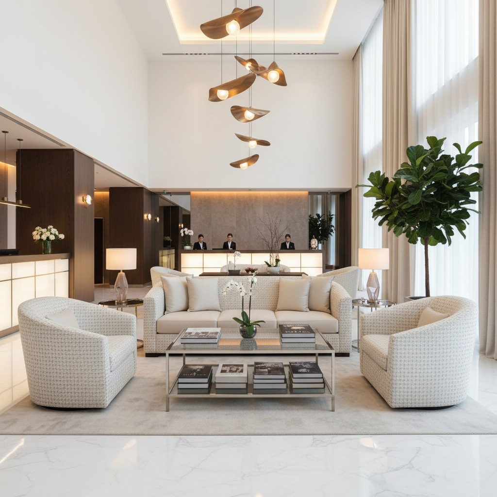 Dale City Priceless Pedals Hotel Lobby Setting | Architectural Fabrics