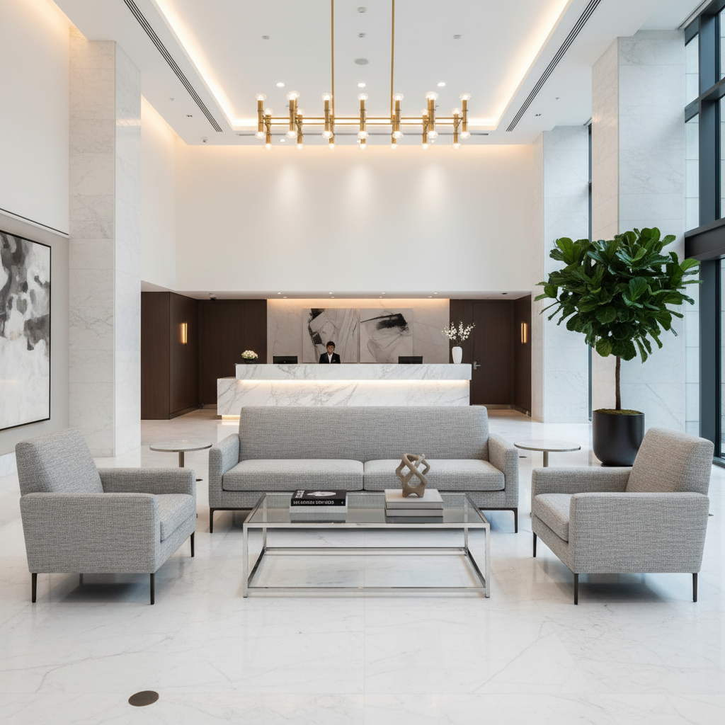 Dale City Sands Of Time Hotel Lobby Setting | Architectural Fabrics