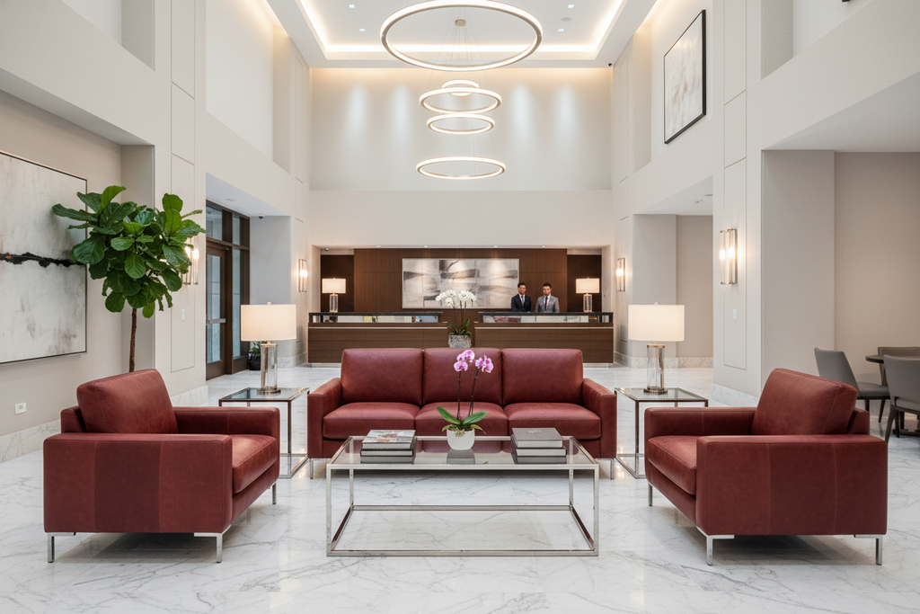 Front Royal Rustique Hotel Lobby Setting | Architectural Fabrics