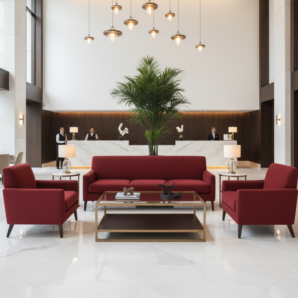 Big Stone Gap Blaze Hotel Lobby Setting | Architectural Fabrics