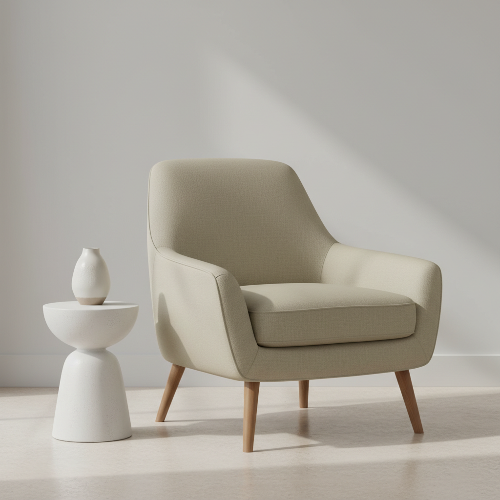 Big Stone Gap Mushroom Upholstered Chair | Architectural Fabrics