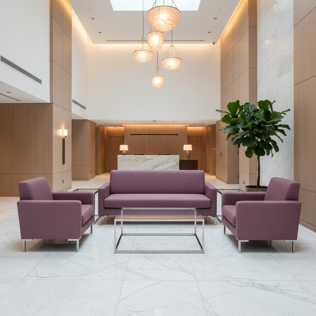 Bedford Blackberry Hotel Lobby Setting | Architectural Fabrics