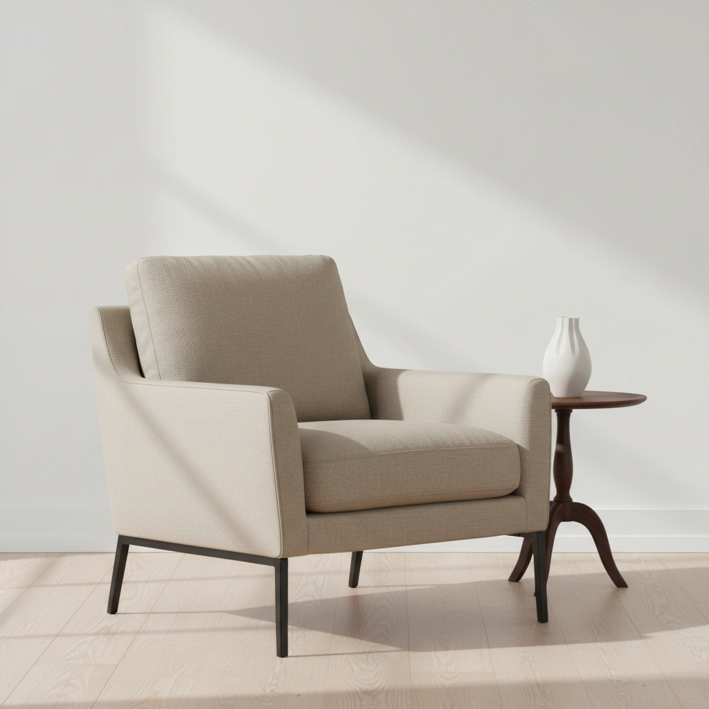 Bedford Champagne Upholstered Chair | Architectural Fabrics