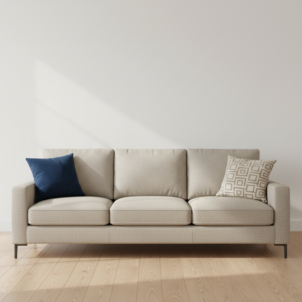 Bedford Champagne Upholstered Sofa | Architectural Fabrics