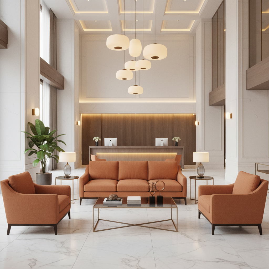 Bedford Chestnut Hotel Lobby Setting | Architectural Fabrics