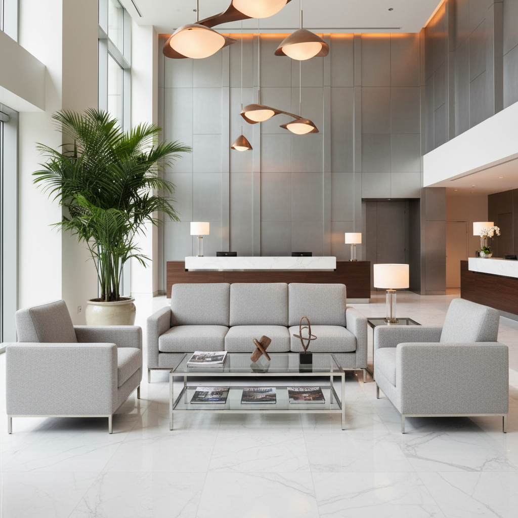 Bedford Cream Hotel Lobby Setting | Architectural Fabrics