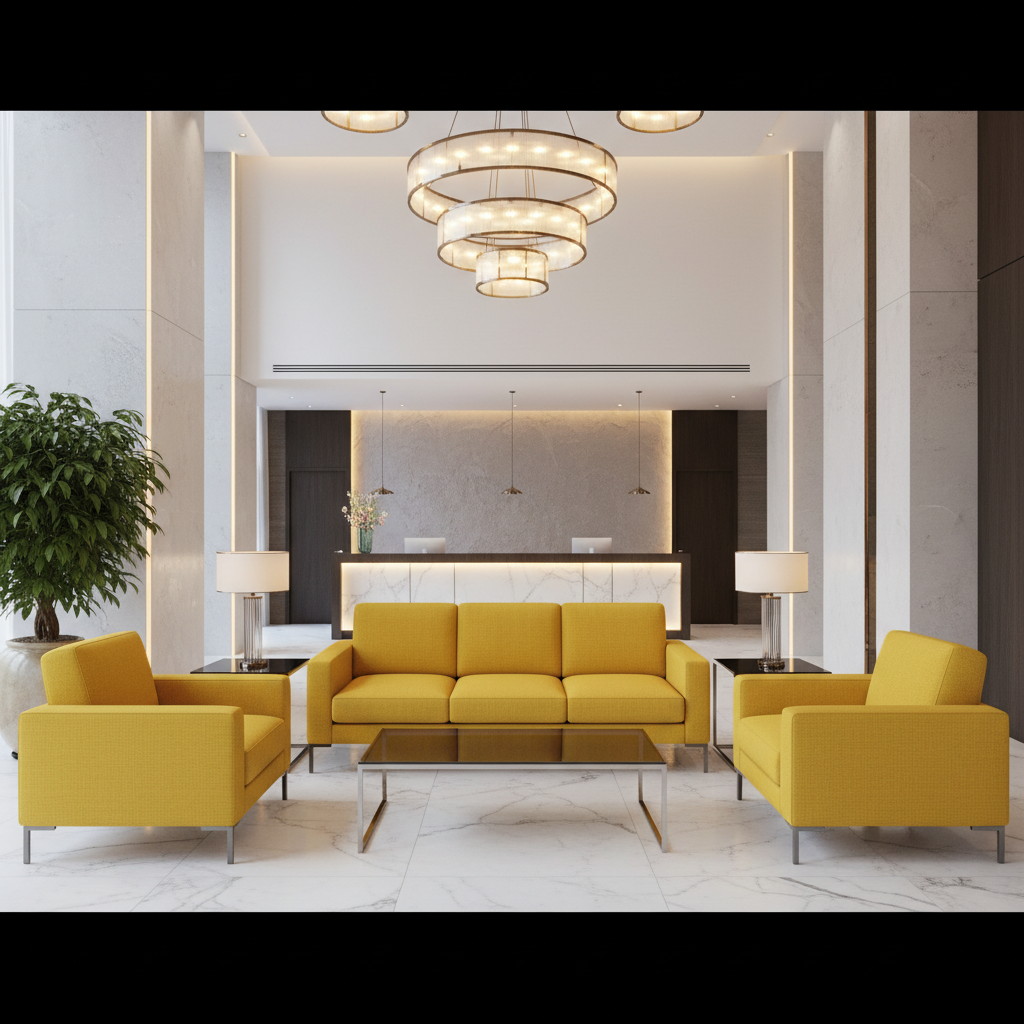 Bedford Limoncello Hotel Lobby Setting | Architectural Fabrics