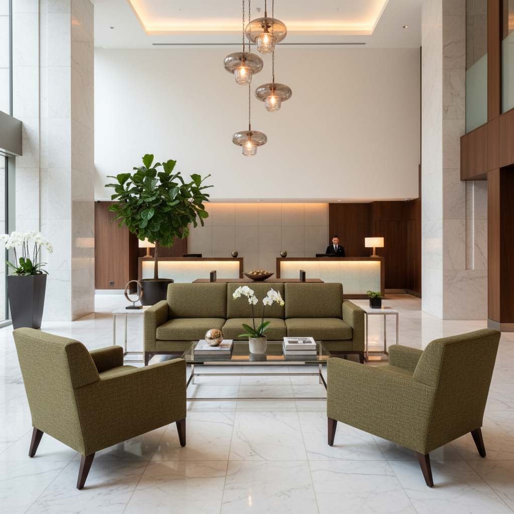 Bedford Marsh Hotel Lobby Setting | Architectural Fabrics