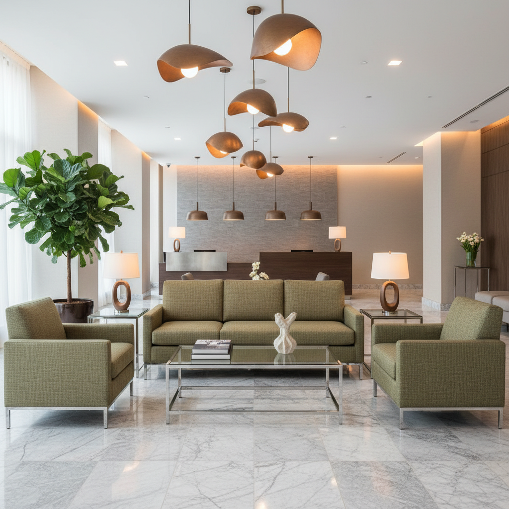 Bedford Peat Hotel Lobby Setting | Architectural Fabrics