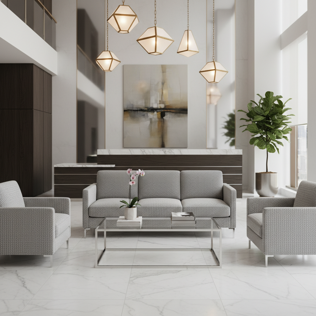 Rocky Mount Fog Hotel Lobby Setting | Architectural Fabrics