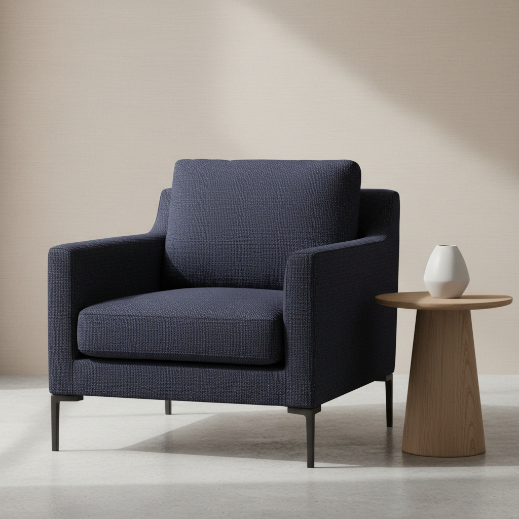 Rocky Mount Indigo Upholstered Chair | Architectural Fabrics