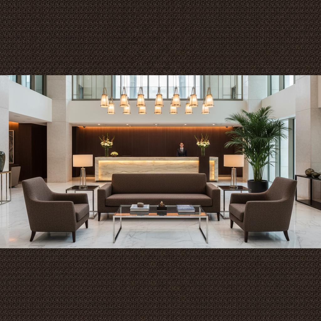 Rocky Mount Java Hotel Lobby Setting | Architectural Fabrics