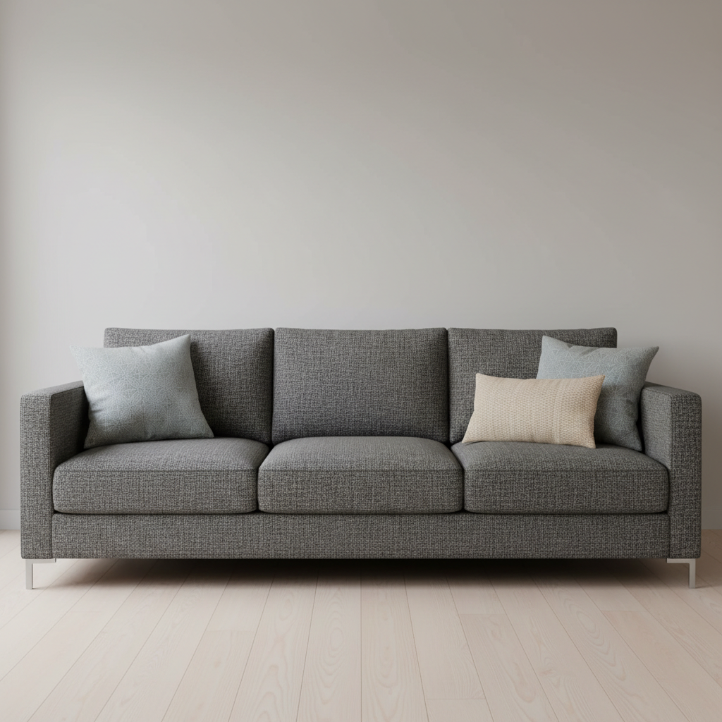 Rocky Mount Platinum Upholstered Sofa | Architectural Fabrics