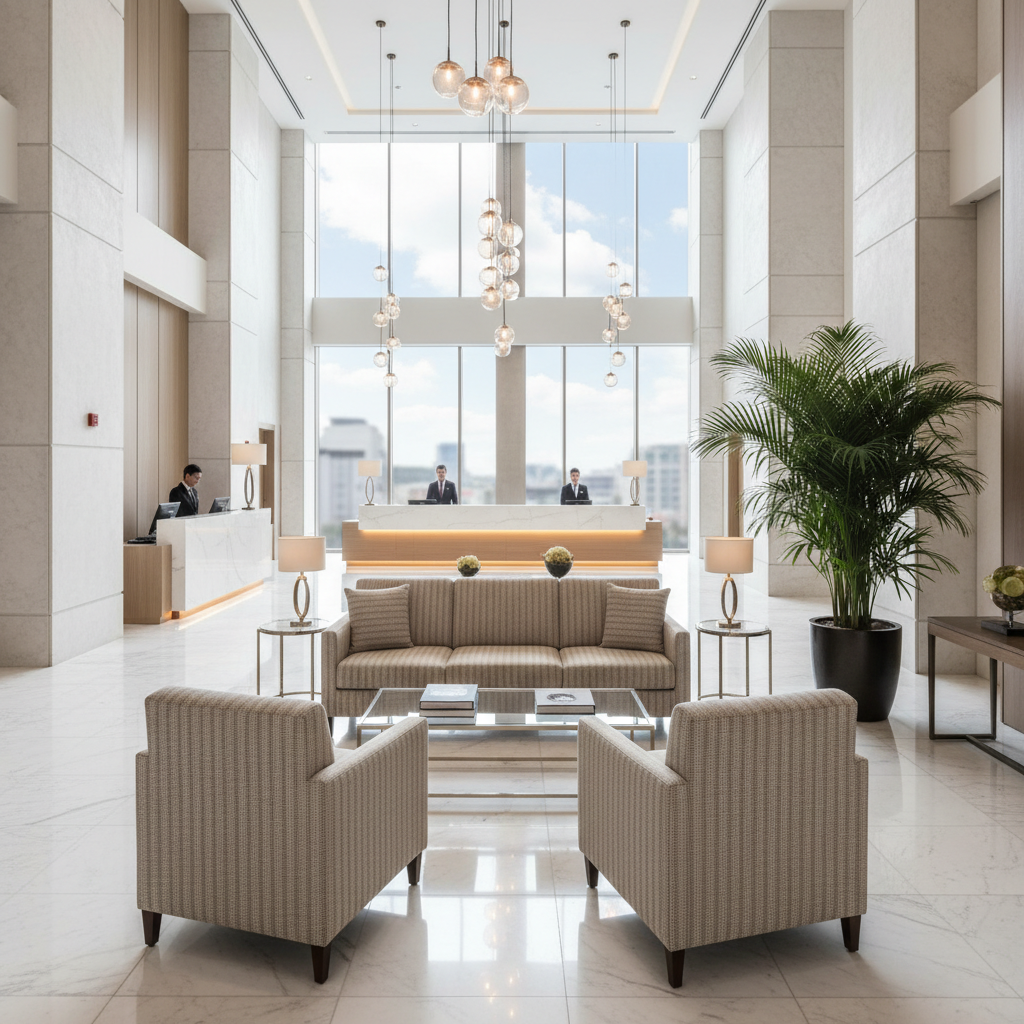 Pembroke Granite Hotel Lobby Setting | Architectural Fabrics