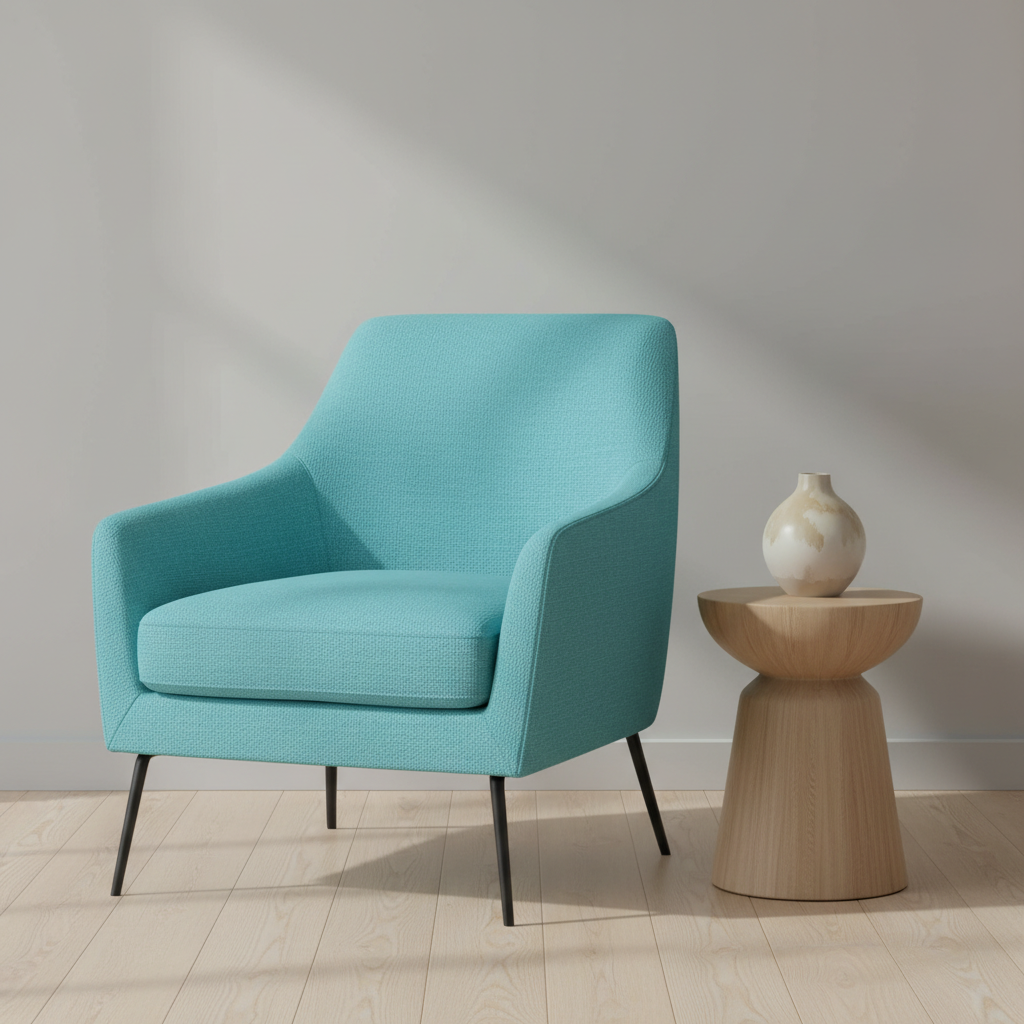Oilville Aqua Upholstered Chair | Architectural Fabrics