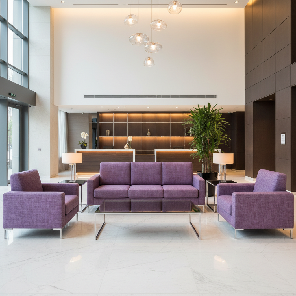 Oilville Lavender Hotel Lobby Setting | Architectural Fabrics