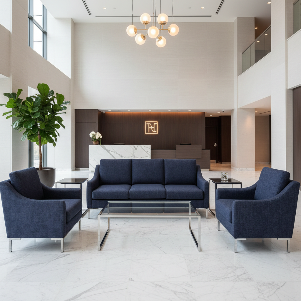 Oilville Navy Hotel Lobby Setting | Architectural Fabrics
