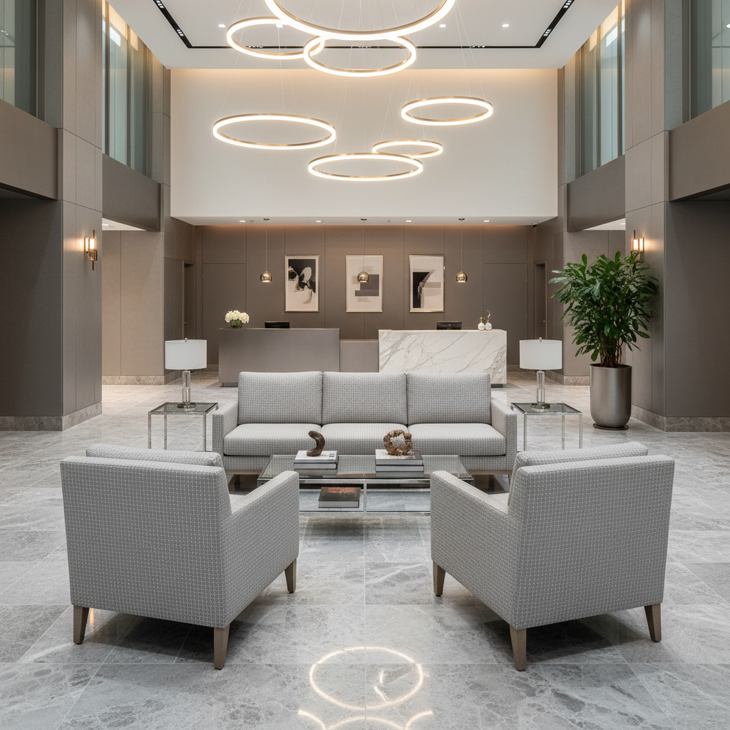 Oilville Oatmeal Hotel Lobby Setting | Architectural Fabrics