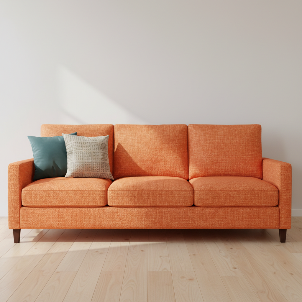 Oilville Orange Upholstered Sofa | Architectural Fabrics