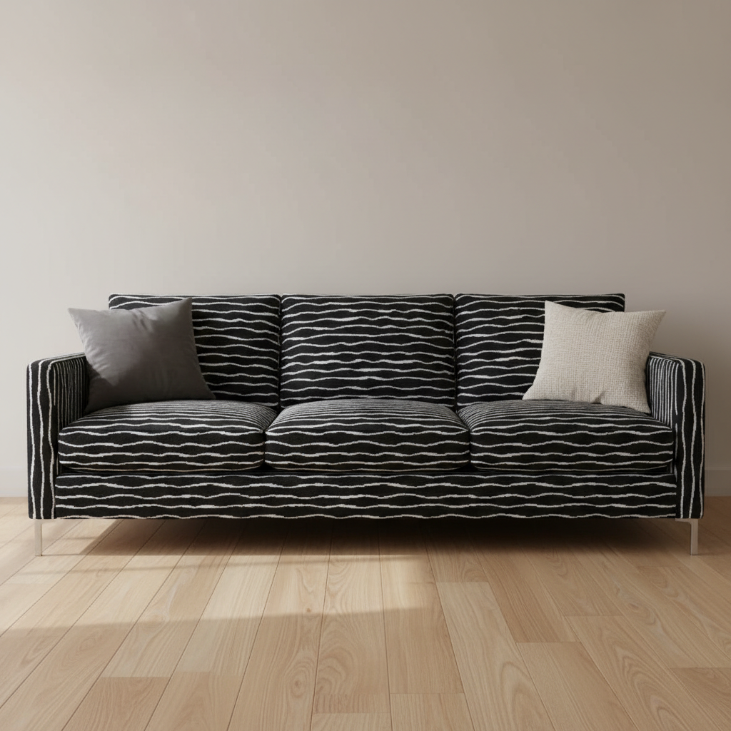 Marshall Black / Blanco Upholstered Sofa | Architectural Fabrics