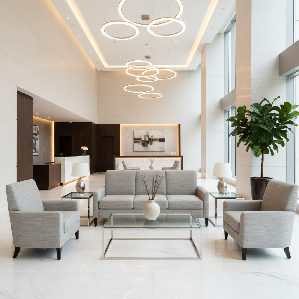 Lawrenceville Blanco Hotel Lobby Setting | Architectural Fabrics