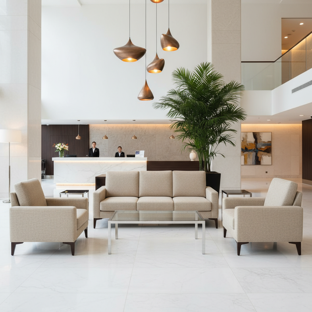 Elkton Barley Hotel Lobby Setting | Architectural Fabrics