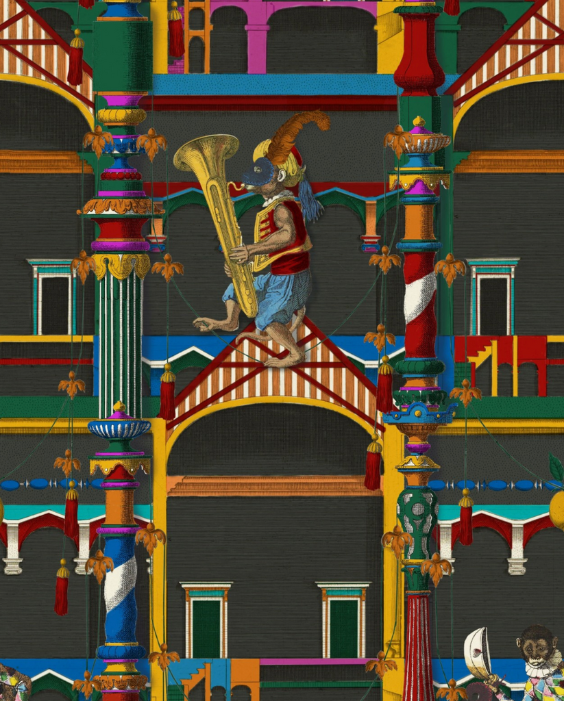 El Circo Dark Multi Color Vintage Wallpaper | Mind The Gap