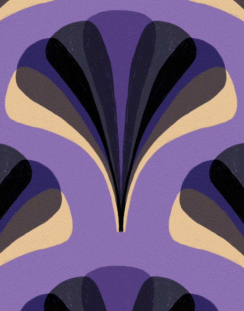 Mezzelune Art Deco Purple Wallpaper | Mind The Gap