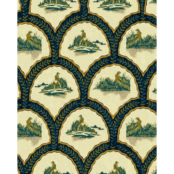 Folk Embroidery Fern - Green Wallcovering | Mind the Gap